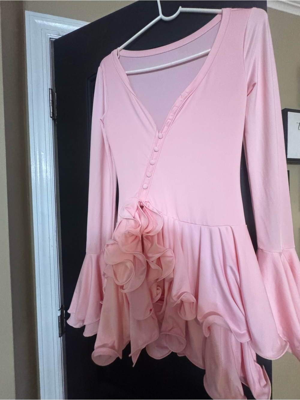 Pink Floral Ruffle Dance Top